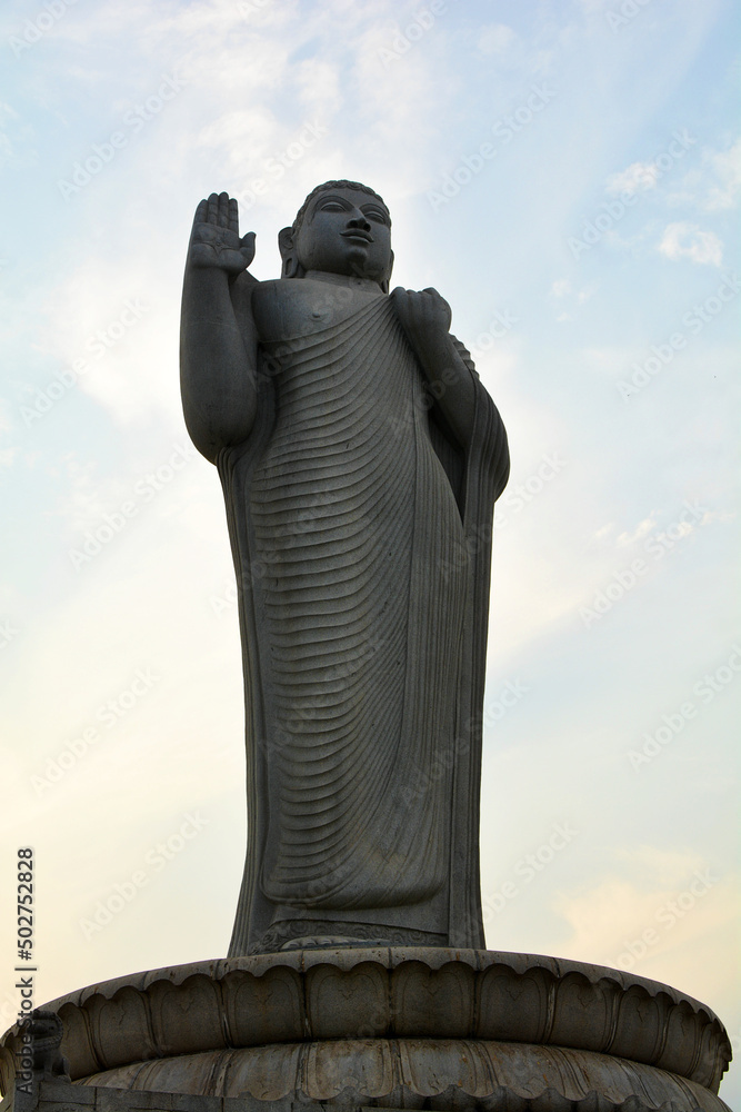 Statue of Lord Buddha, Hyderabad, Telangana, India. It is the world's