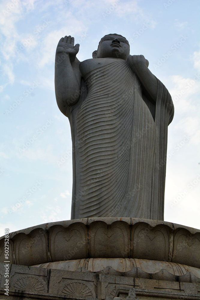 Statue of Lord Buddha, Hyderabad, Telangana, India. It is the world's
