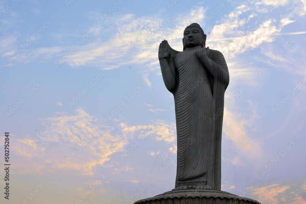 Statue of Lord Buddha, Hyderabad, Telangana, India. It is the world's