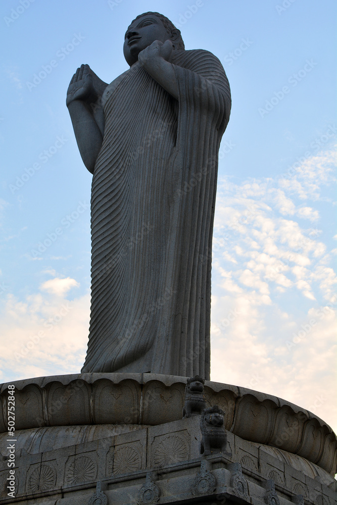 Statue of Lord Buddha, Hyderabad, Telangana, India. It is the world's