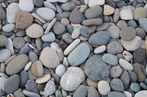 Obraz na plátne Grey stones, pebbles background, flat stones