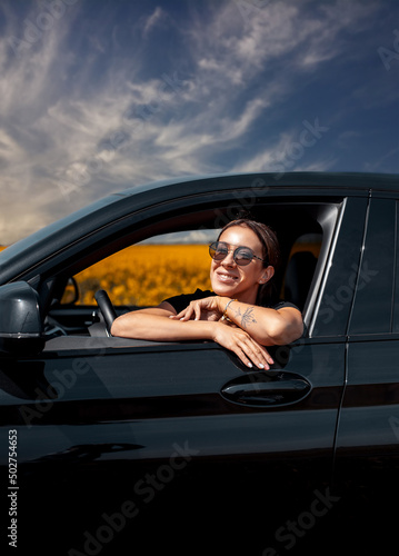 Quadro su tela woman driving car