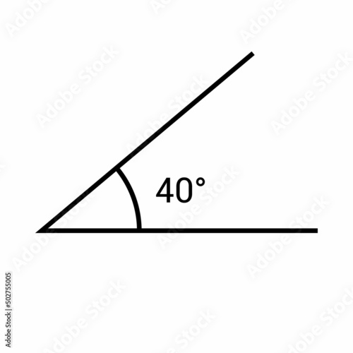 40 degree angle icon in mathematics
