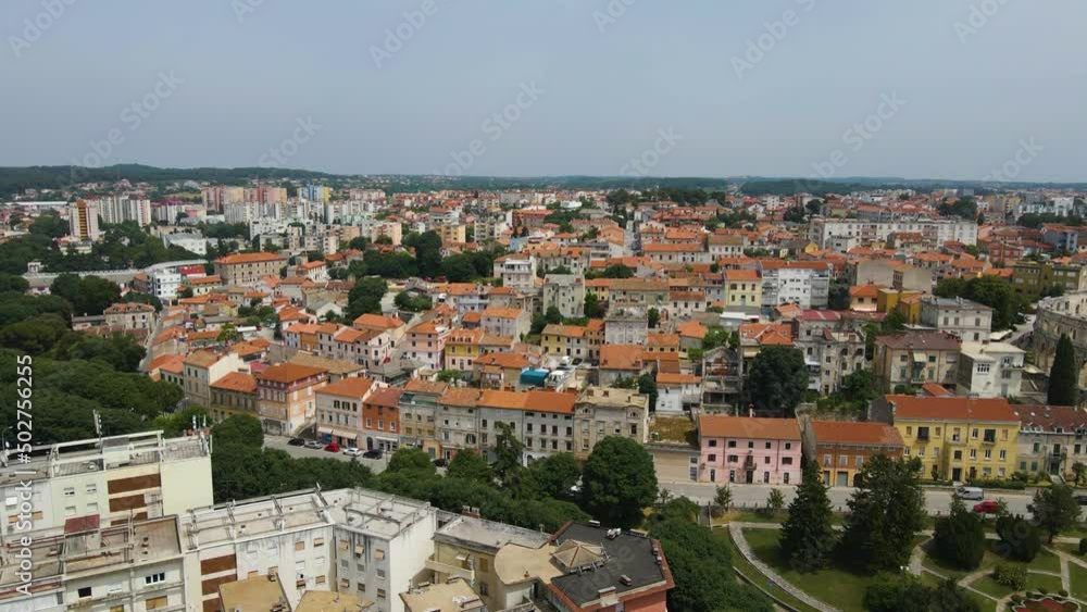 Croatia, city of Rijeka, aerial panoramic view of city center, marina and harbor from drone
Croatia, city of Rijeka, aerial panoramic view of city center, marina and harbor from drone