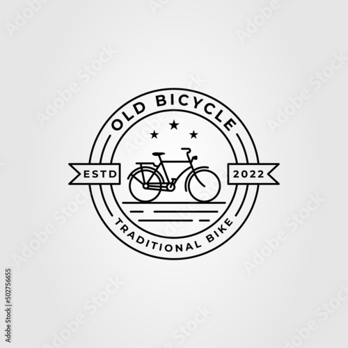 vintage bicycle or old cycle or bike logo vector illustration design