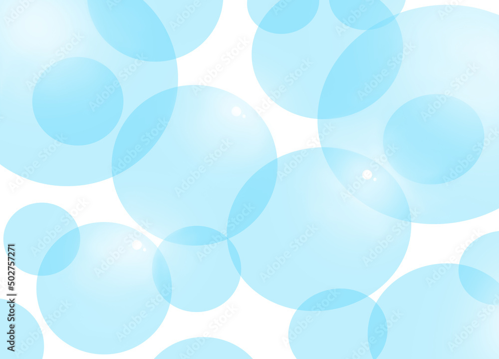 Light blue round translucent soap bubbles on a white background
Light blue round translucent soap bubbles on a white background