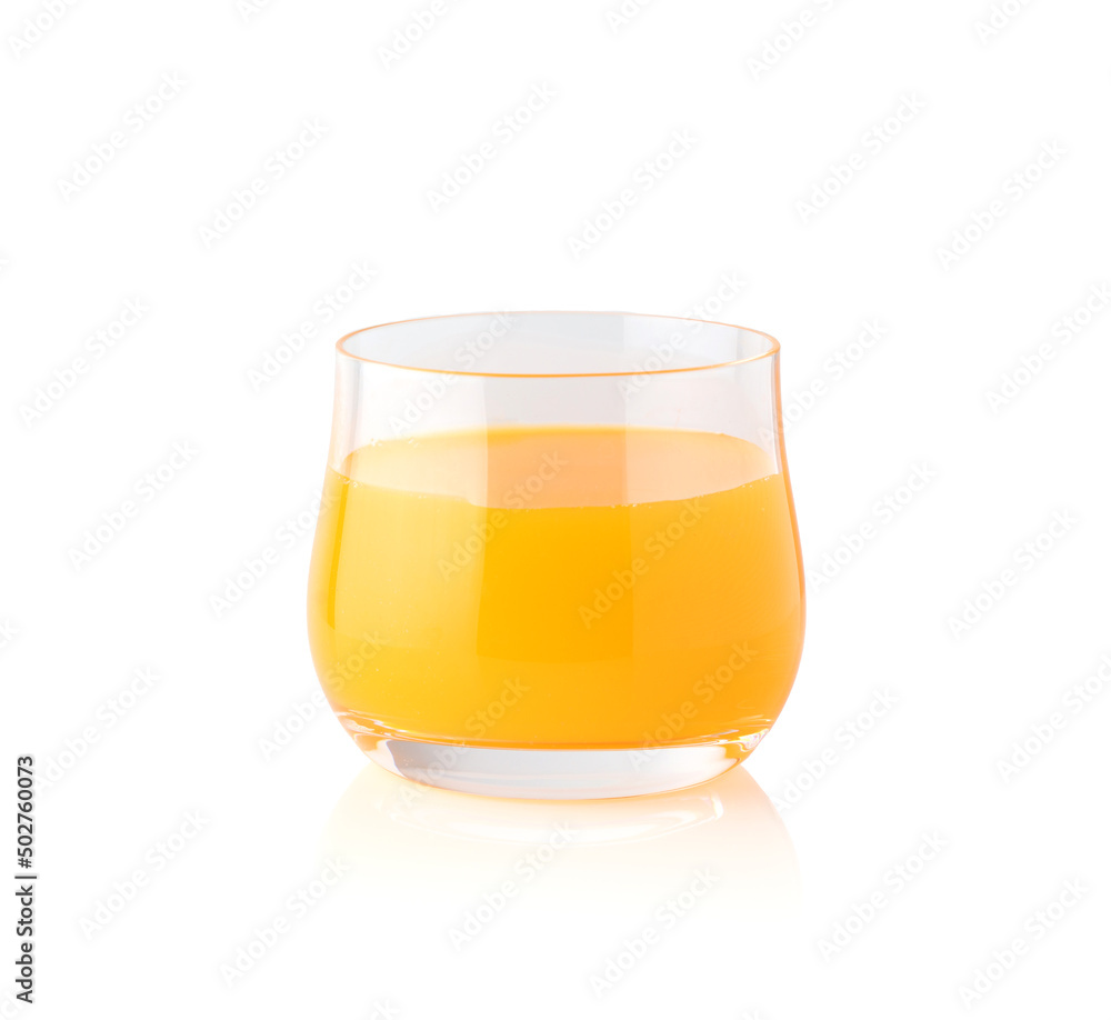 Fresh orange juice in glass isolated on white background. Fresh orange juice in glass isolated on white background.