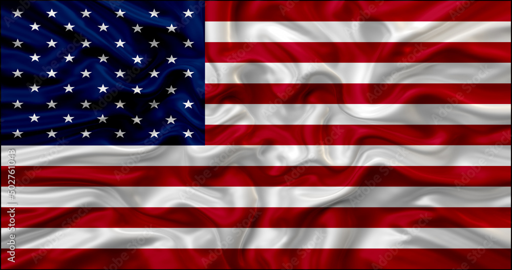 Fototapeta premium american flag on the wind