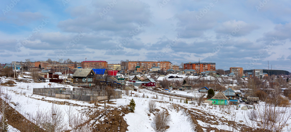 Panoramic view of the urban-type settlement of Yashkino