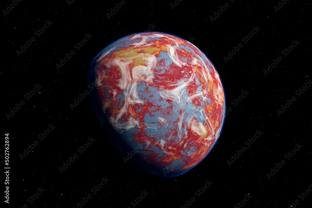 Naklejka premium Alien Planet in the outer space. 3d rendering