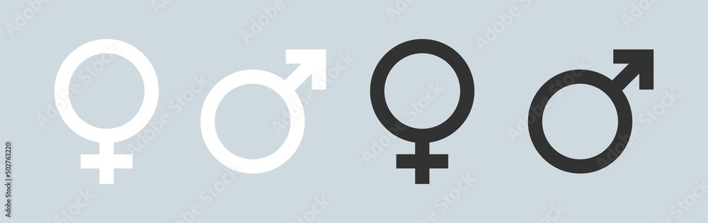 Gender symbol outline icon set. Male and female sex sign black and white. Gender symbol outline icon set. Male and female sex sign black and white.