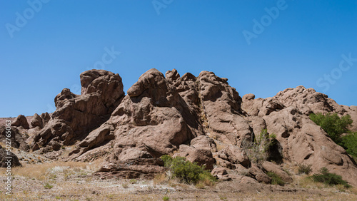 Eagle stone. Desert rock formations in Argentine Patagonia
