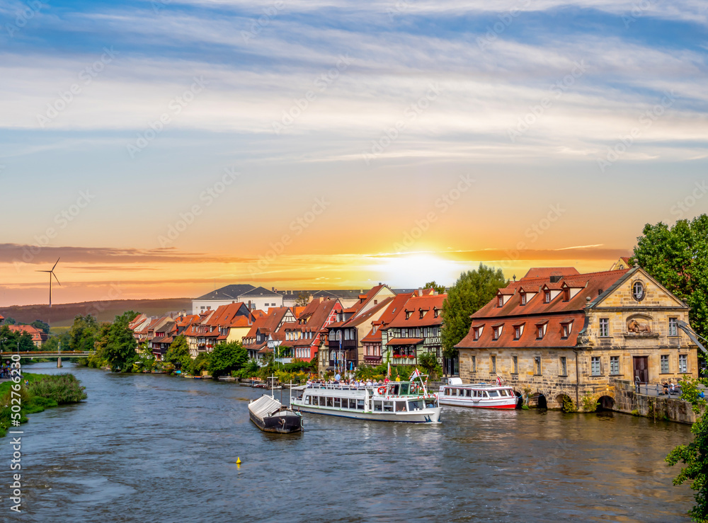 Sonnenuntergang über Klein-Venedig in Bamberg 