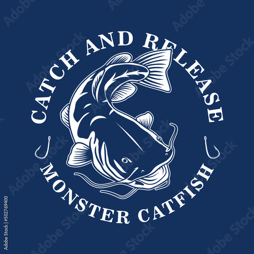 Catfish Fishing Logo Design Concept
