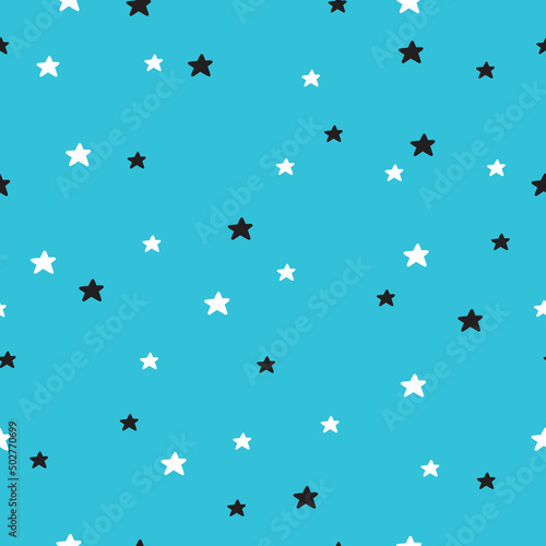 Simple seamless pattern with stars for textile, fabric manufacturing, wallpaper, covers, surface, print, gift wrap, scrapbooking. Vector.