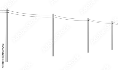 1 phase electric pole on the white background