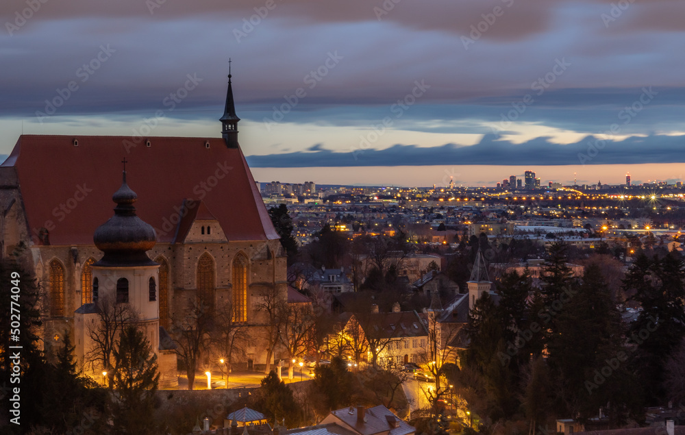 View of Mödling, Austria before Sunset, Vienna in the background