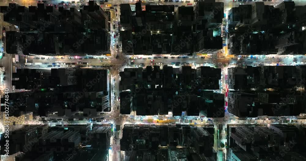 Top down view of Hong Kong city at night Top down view of Hong Kong city at night
