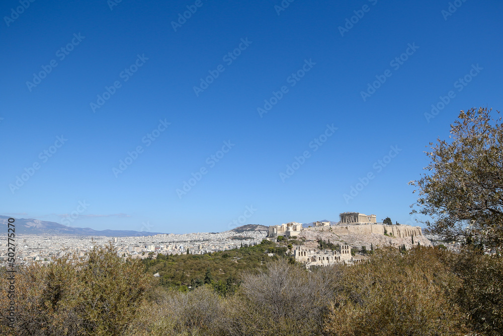 View of the Acropolis and Parthenon, Athens, Greece
