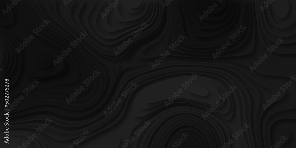 Paper cut abstract Black background with geometric shapes and place for text. Vector illustration . minimal and dark mood tones with 3d rendering. Background in paper style in this design .