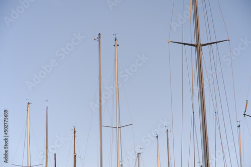 Yacht boat masts on beautiful morning © Sin Dinero