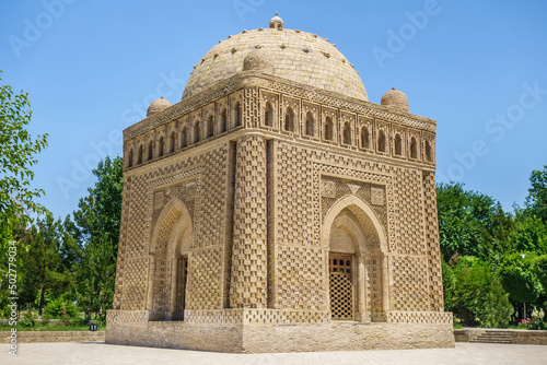 Mausoleum of the Samanids in Bukhara, Uzbekistan. This unique architectural monument has no analogues in Central Asia. Built in the late 9th - early 10th centuries