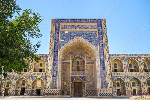Building of the Abdullah Khan Madrasah in Bukhara, Uzbekistan. Built in 1590. Part of the architectural ensemble of Qosh Madrasah (together with the Modari Khan Madrasah)