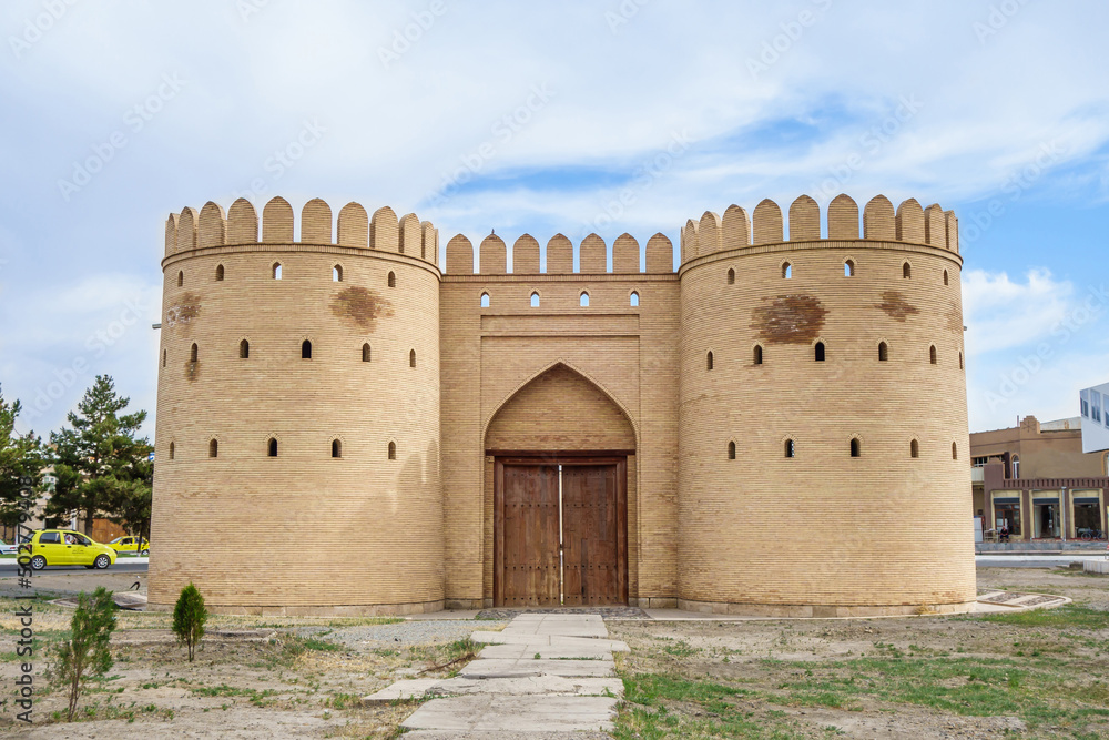 Historical Hazrati Imam Gates or Imam Gates in Bukhara, Uzbekistan. This is one of the 11 gates of the historic city center