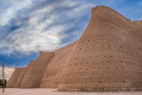 Picturesque sky over the ancient Ark fortress in Bukhara  Uzbekistan