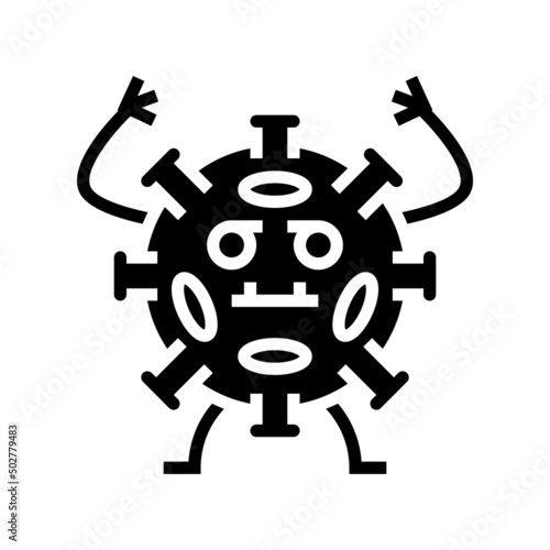 virus illness glyph icon vector. virus illness sign. isolated contour symbol black illustration