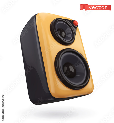 Audio speaker 3d render vector icon