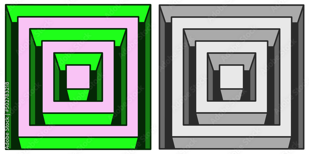 llusion of square volumetric labyrinths llusion of square volumetric labyrinths