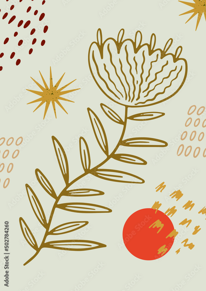 Fototapeta premium Abstract A4 Summer banner vector illustration hand-drawn. Suitable for poster, fabric, web elements