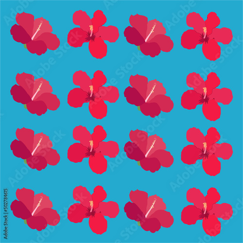 Beautiful hibiscus flowers Vector set of blooming tropical floral for holiday invitations, greeting card and fashion design Tropicania and exoticism