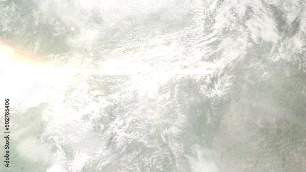 Earth zoom in from outer space to city. Zooming on Naberezhnye Chelny, Russia. The animation continues by zoom out through clouds and atmosphere into space. Images from NASA Earth zoom in from outer space to city. Zooming on Naberezhnye Chelny, Russia. The animation continues by zoom out through clouds and atmosphere into space. Images from NASA