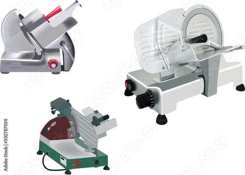 various types of electric slicers for catering- photo