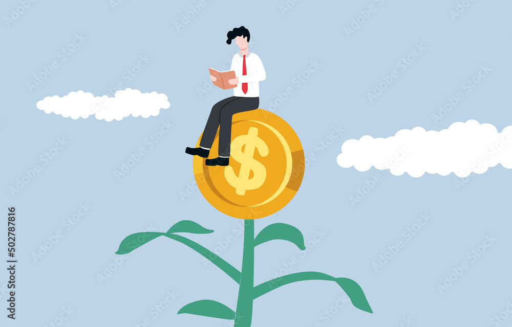Ταπετσαρία Enhancing investment knowledge, finding way to accumulate wealth, motivation for success, effort to gain more personal income concept