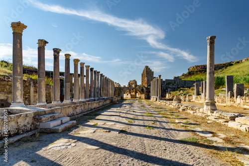 Scenic colonnade in Perge (Perga) at Antalya Province, Turkey