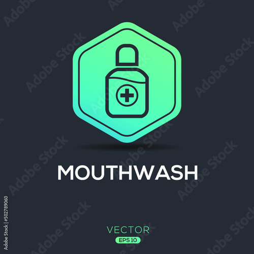 Creative (Mouthwash) Icon, Vector sign.