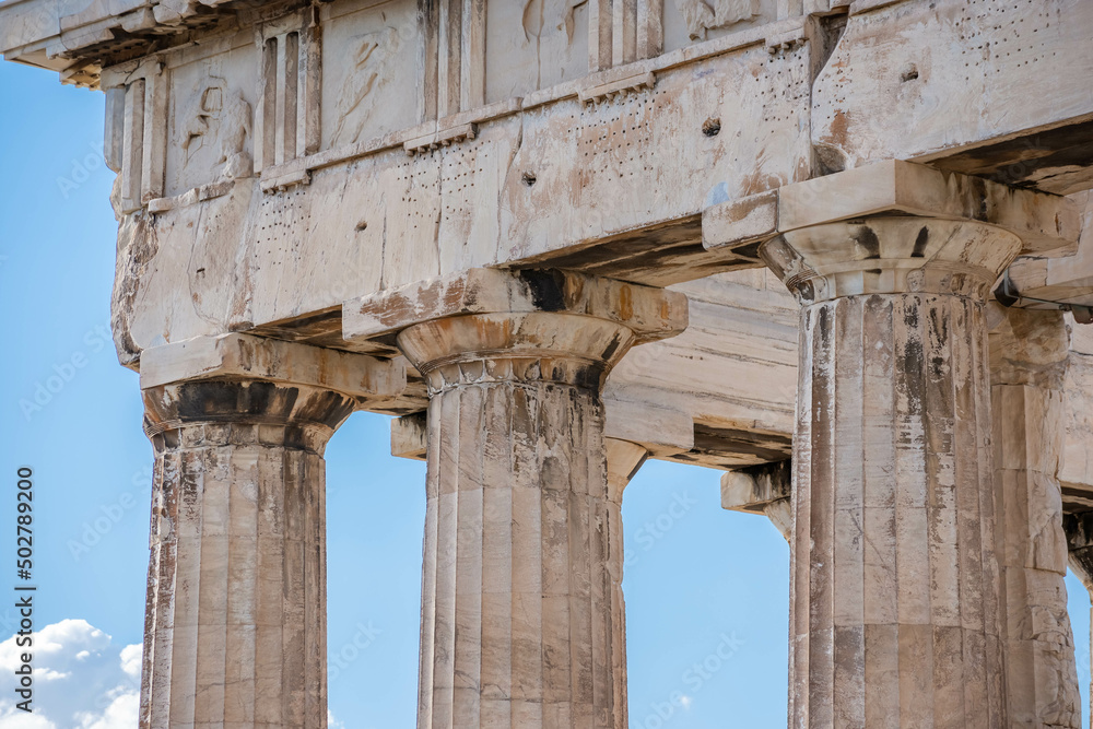 The Parthenon in the Acropolis of Athens Greece