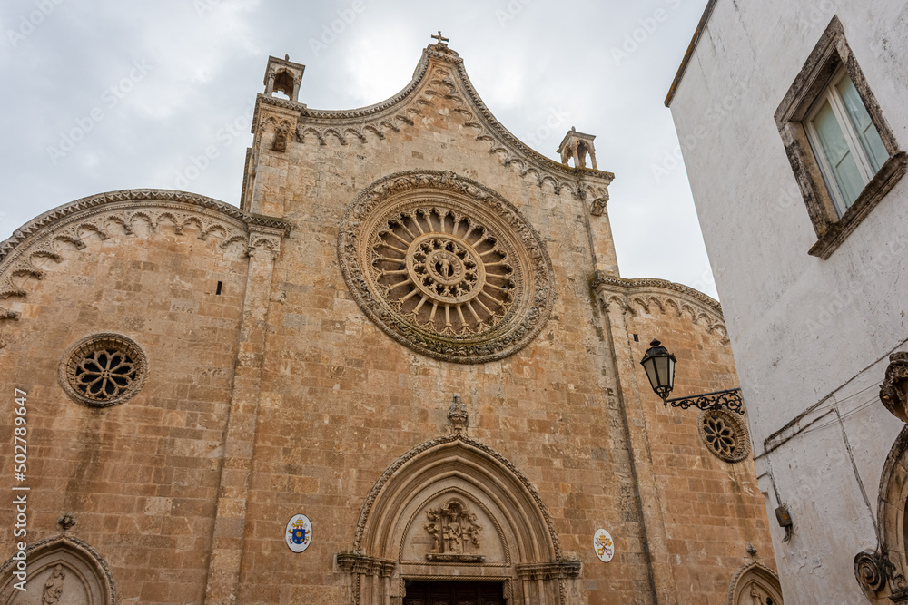 Facade of Ostuni Cathedral, Apulia Italy