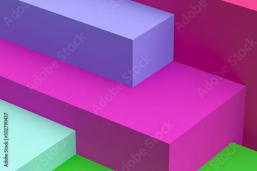 Geometric cubic abstraction 3d rendering