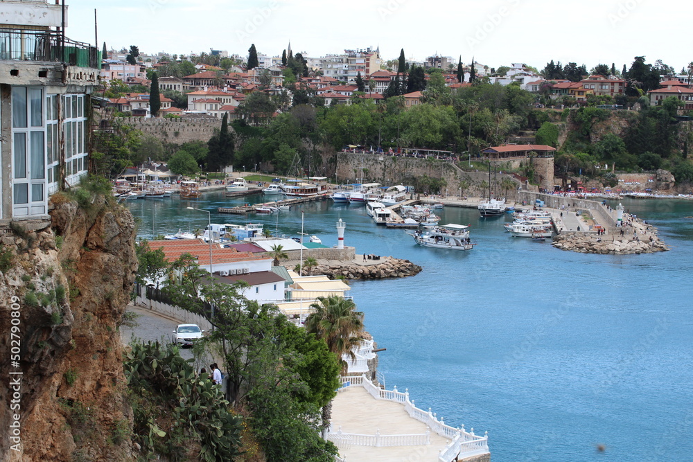 view of the port city Antalya Turkey