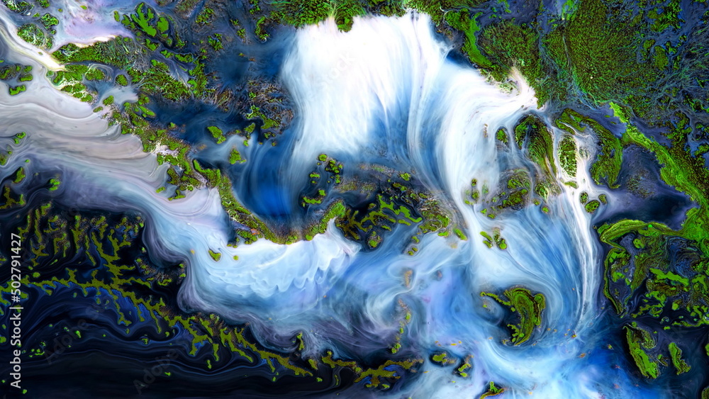 Fluide liquide art acrylic oil paints texture. Backdrop abstract mixing