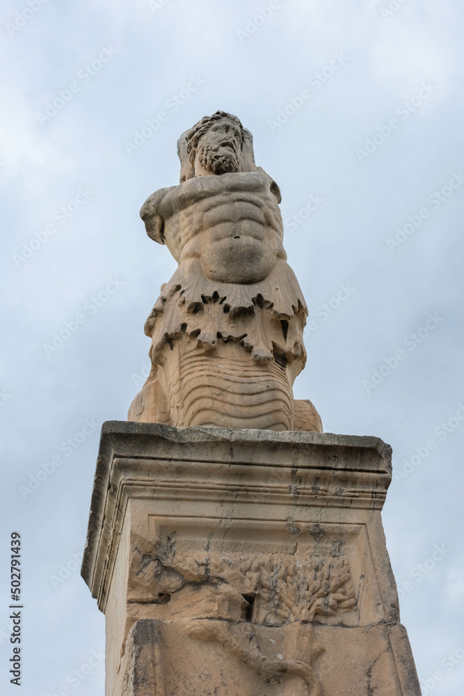 Statue in the ancient agora of Athens Greece