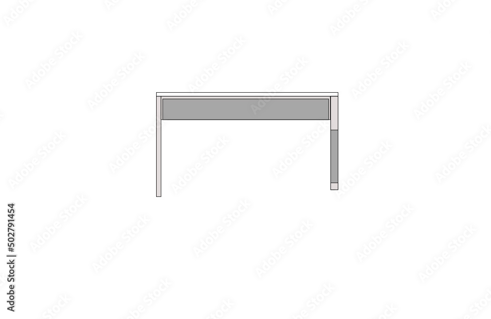 Office desk, computer workspace, writing worktable, 2D vector, home Interior furniture, flat illustration icon, table outline and filled graphic Office desk, computer workspace, writing worktable, 2D vector, home Interior furniture, flat illustration icon, table outline and filled graphic
