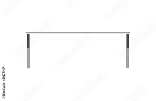 Office desk, computer workspace, writing worktable, 2D vector, home Interior furniture, flat illustration icon, table outline and filled graphic