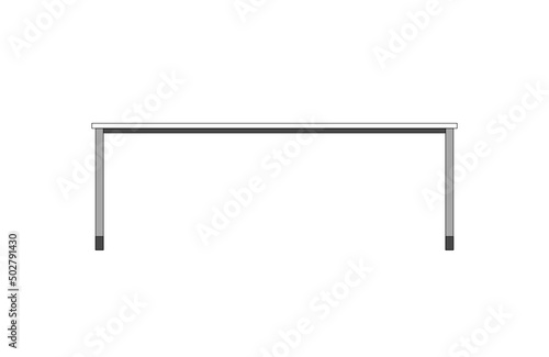 Office desk, computer workspace, writing worktable, 2D vector, home Interior furniture, flat illustration icon, table outline and filled graphic