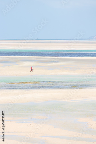 african show mozambique fishing boat on the beach person in the beach peach