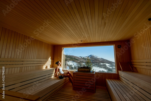 Young woman relaxing in the...